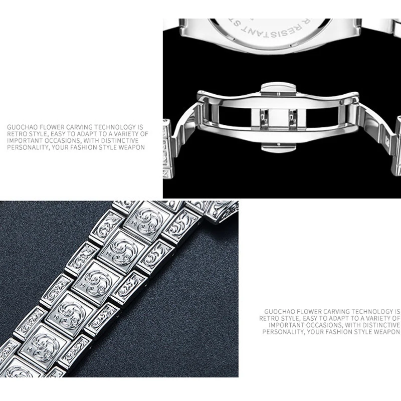 2023 Year  engrave Fashion Sculpture Brand Men Luxury Quartz Wrist Watches Men Waterproof Auto Date Clock Male  Free shipping