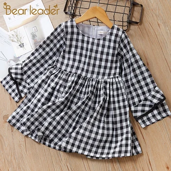

Bear Leader Girls Dress 2020 Spring Style Princess Dress Children Clothing Long Sleeves Striped Bow Design for Girls Clothes