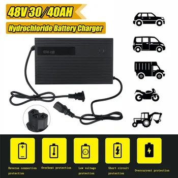

48V 30/40Ah Hydrochloride Smart Battery Charger For Automobile Motorcycle Intelligent Universal T-jack Lead Acid Battery Charger