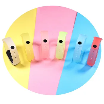 

For Xiaomi Mi Band 5 Strap Silicone Soft Transparent Wristband Replacement Colorful Straps Usb Charger /Protective Hydrogel Film