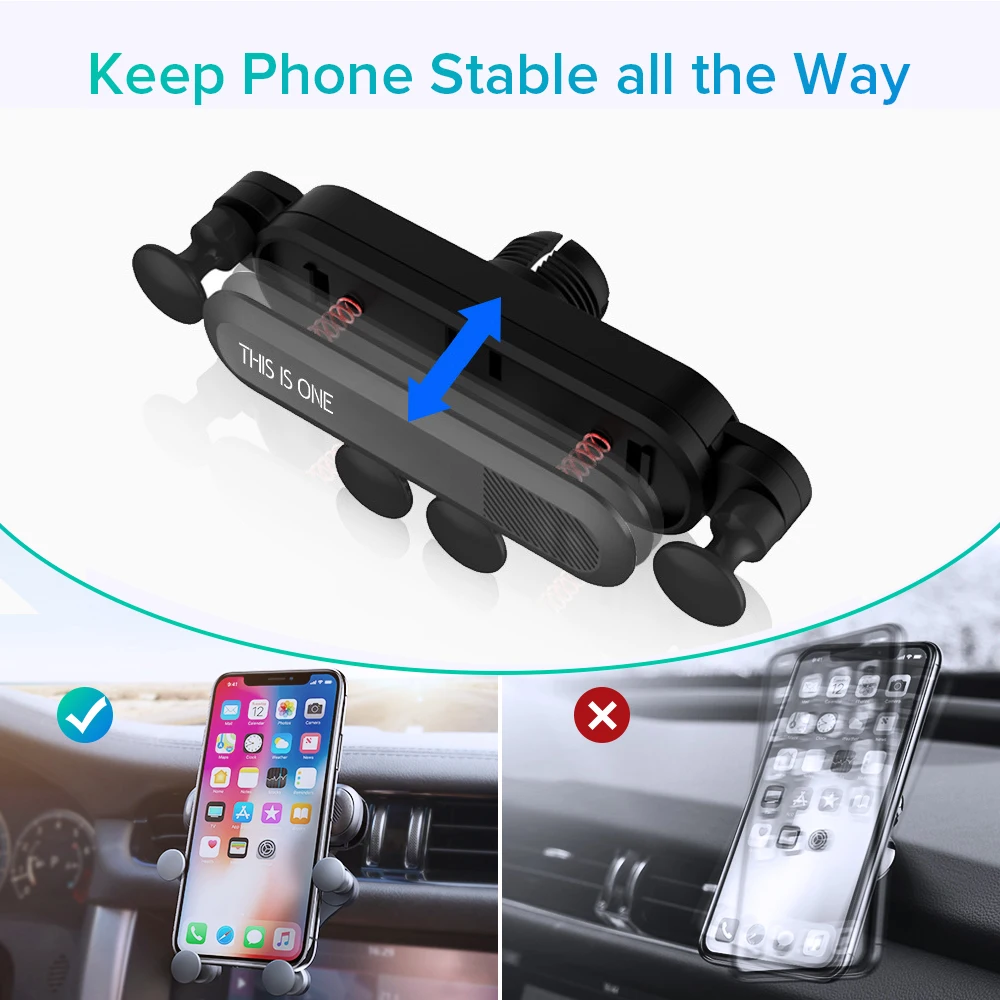 Гравитационный Автомобильный держатель для телефона в Автомобиле вентиляционное отверстие крепление без магнитного держателя мобильного телефона Подставка для iPhone XS MAX Xiaomi huawei
