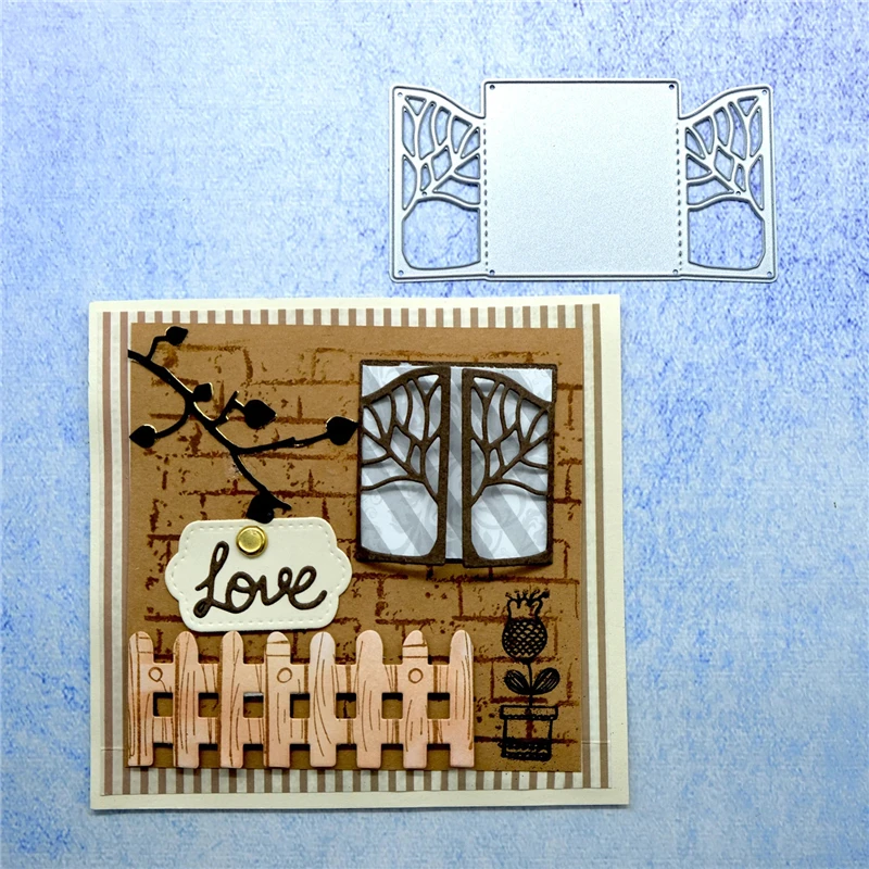 Window cat Metal cutting dies stencil scrapbooking embossing album diy decor FO