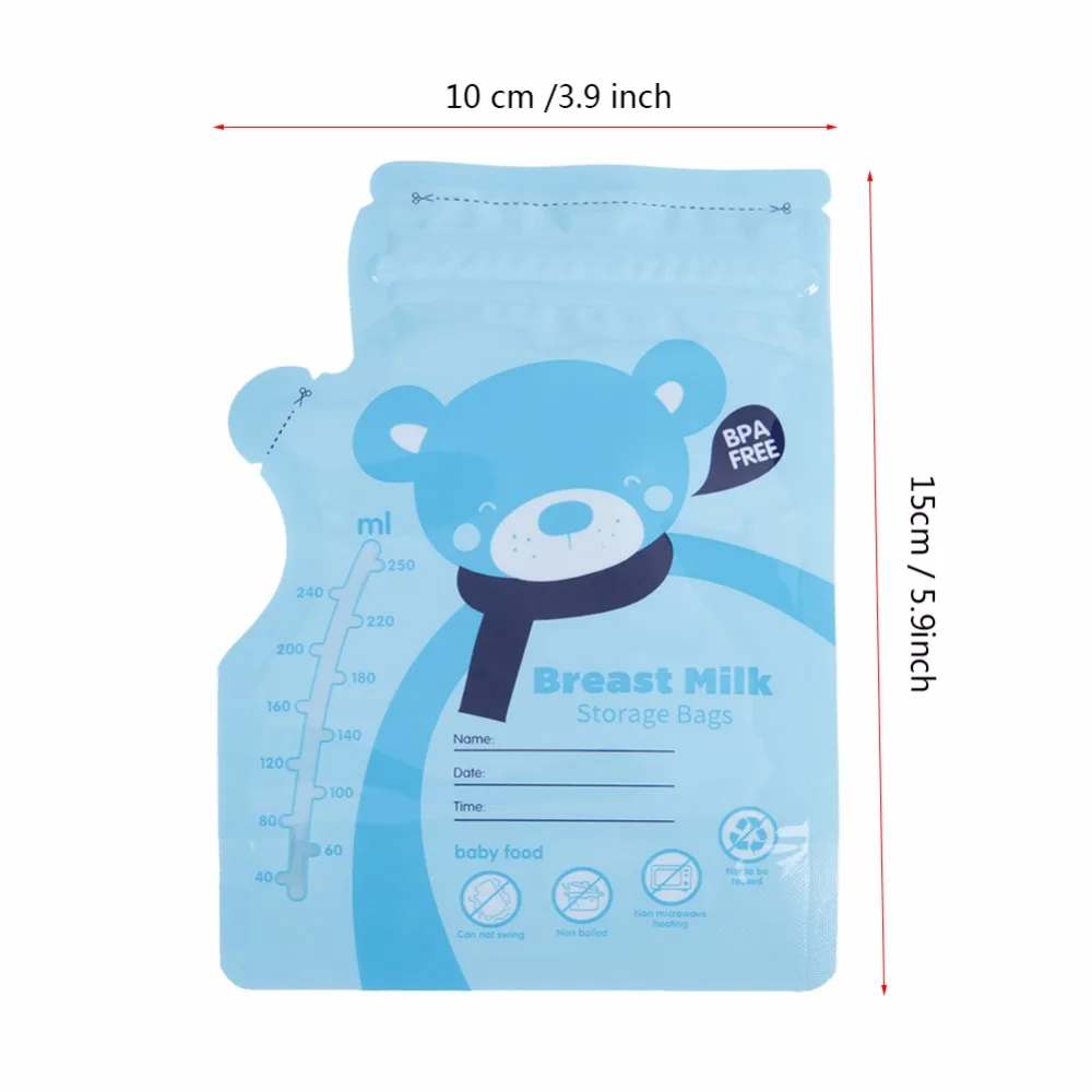 30 шт. 250 мл контейнер для заморозки молока сумки мать молоко Контейнер для детского питания хранение грудного молока мешок BPA бесплатно ребенка безопасной переноски для кормления
