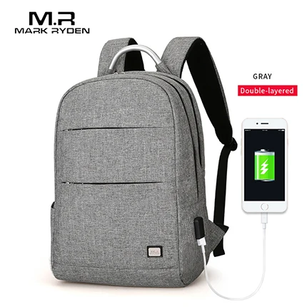 Mark Ryden Travel Usb Charging Anti-thief Backpack Waterproof Fashion Portable Bag Male Business Leisure Outdoor - Цвет: Gray 2.0