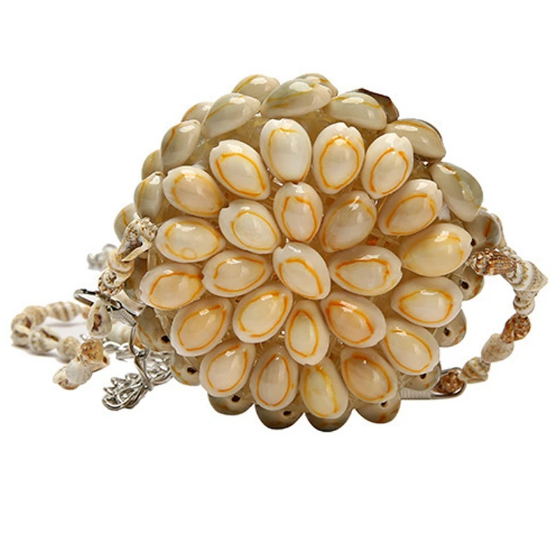 

ABZC-Handmade Shell Weaving Conch Bag Beach Handbag Fashion Shoulder Messenger Bag Purse