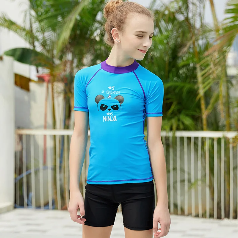 Новая одежда для плавания для девочек открытый солнцезащитный костюм для дайвинга для детей с длинными рукавами для подростков быстросохнущая Медуза - Цвет: A3