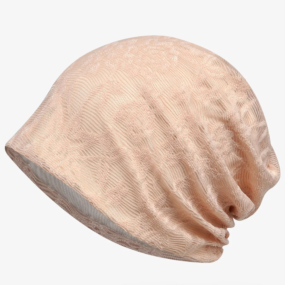 Модная кружевная шапка Skullies Beanies, Женская двухслойная дышащая одноцветная Шапка-тюрбан, шапка для беременных женщин, весна-лето, новинка
