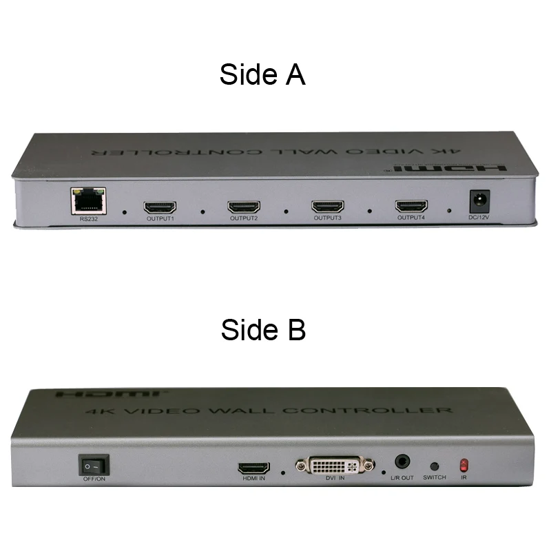 4K HDMI Video Wall Controller 1X2 2X2 1X4 1 HDMI DVI Input 4 HDMI Output 4K TV Processor Images Stitching Video Wall Processor