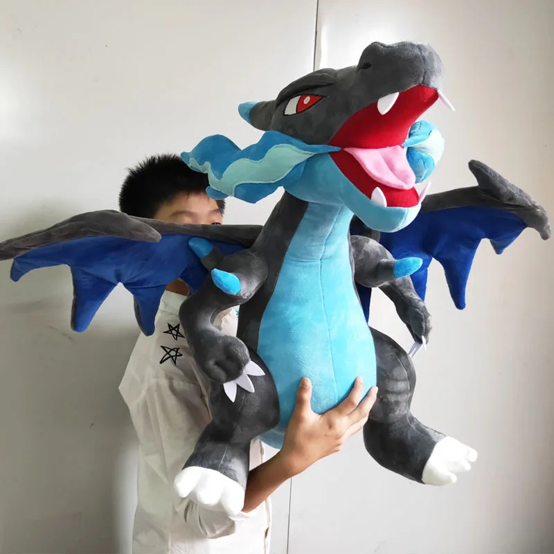 60cm 1.3kg Big Size New Mega Charizard X Cute Plush Eevee Ex Gx Mega Doll Toy