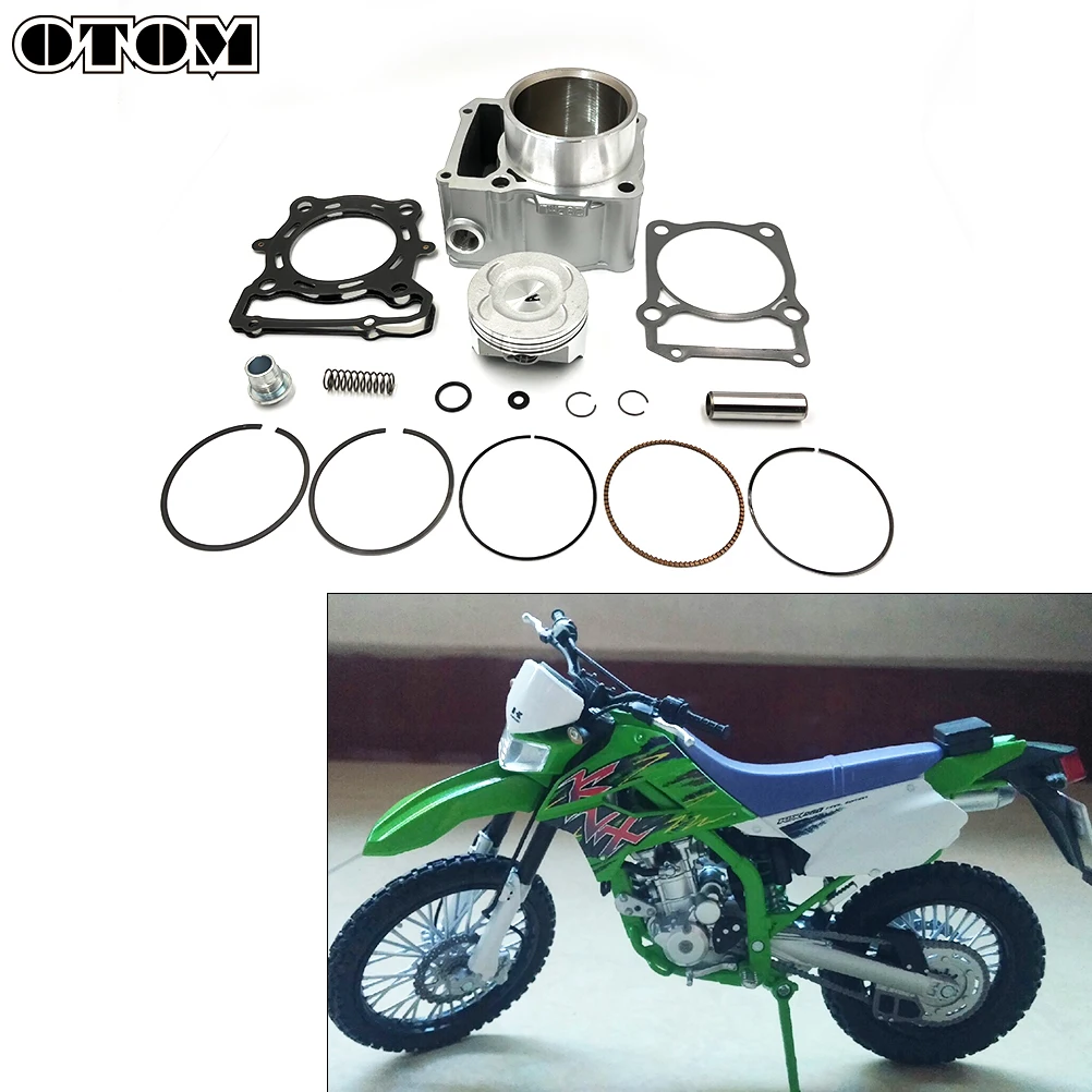 OTOM Cylinder Head & Piston Kit & Gasket Set 78mm Bore for For KAWASAKI KLX250 1993-2018 KLX300 1996-2007