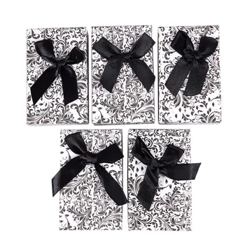 

5 x Jewellery Gift Boxes Necklace Pendant Bracelet Ring Display Storage Holder Black