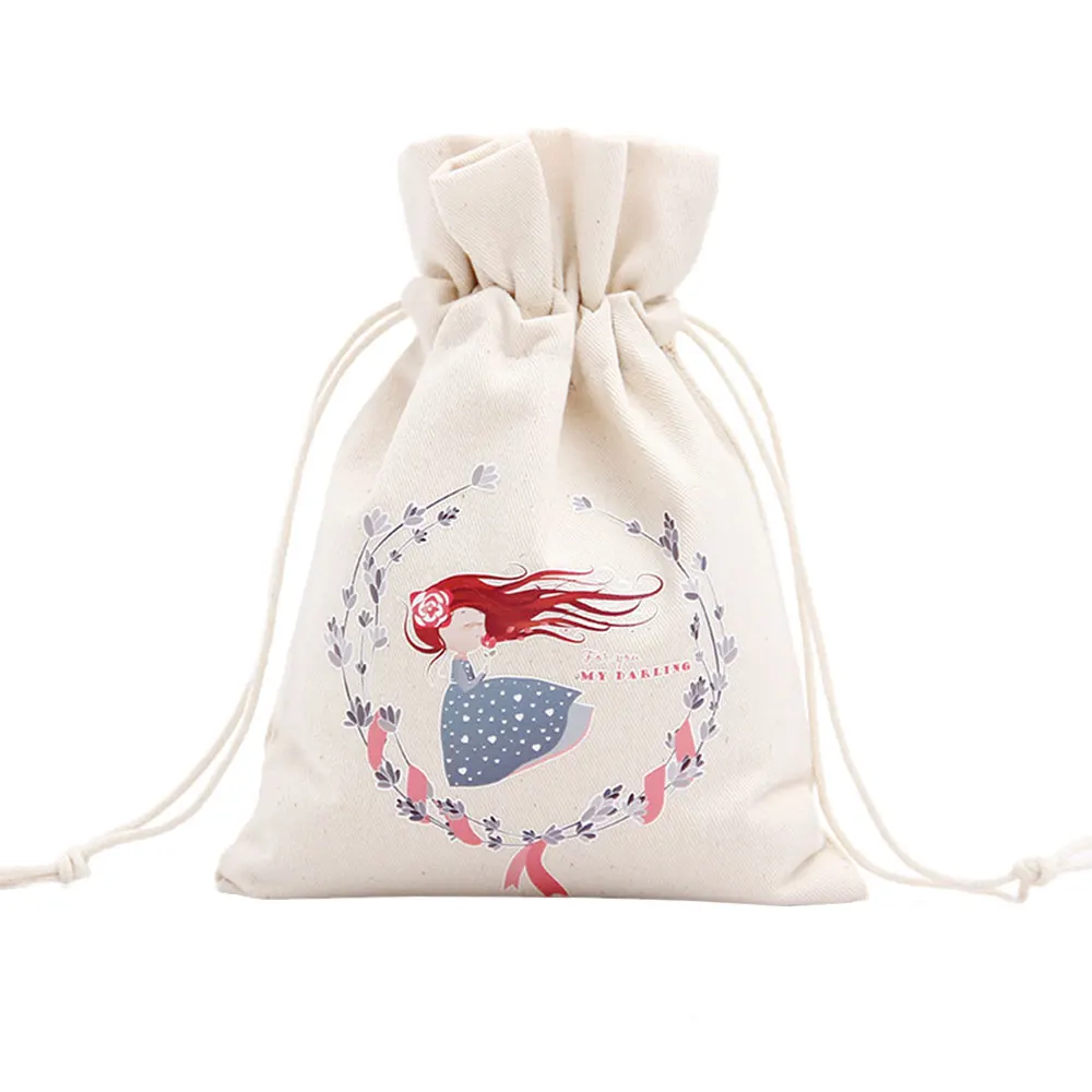 Холст креативный Подарочный мешок Рождественский Мешок украшение мешок для конфет рождество шнурок фестиваль Рождественская вечеринка Декор вечерние подарки сумка - Цвет: Оранжевый