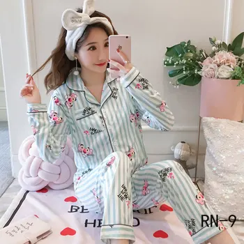 

Pregnant Women Pajamas Set 2020 Spring Long Sleeve Korean Homewear Maternity Casual Nursing Pyjamas Set Sweet Pregnant Clothing