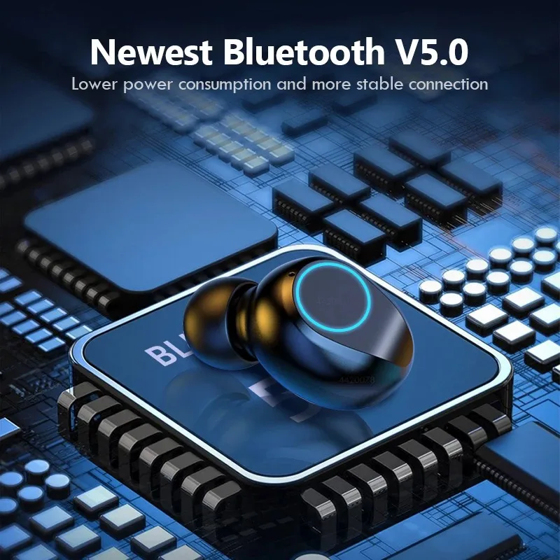 TWS Bluetooth 5 0 Wireless Sport Earphones Earbuds 2000mAh Charging Case 9D Stereo Headset Waterproof Headphones With Microphone