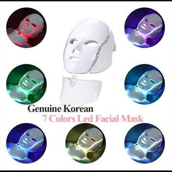

7 Color Photon LED Facial Neck Mask Beauty Light Skin Rejuvenation Acne Pore Anti-Aging Therapy SPA Tighten Anti Wrinkle Device