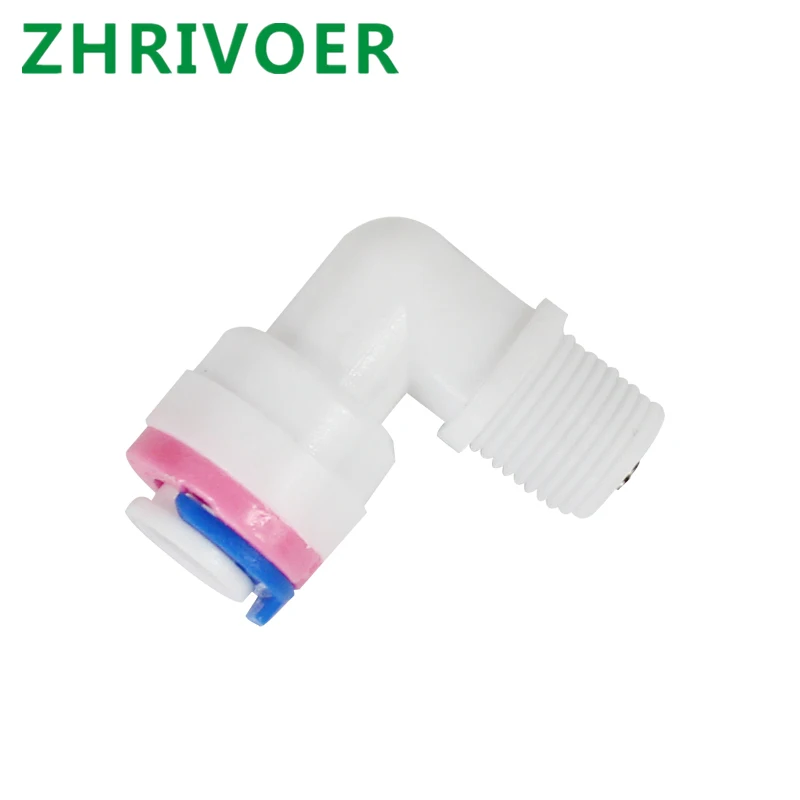 BSP Male Reverse Osmosis System Plastic Pipe Connector RO Water Elbow Check Valve Quick Coupling Fitting 1/4" OD Hose To 1/8"