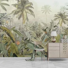 На заказ ручная роспись растение из тропического леса банан лист комната гостиная фон обои
