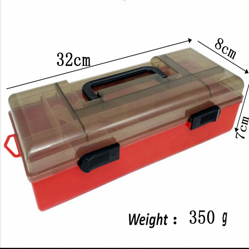 Многофункциональная коробка для морской рыбалки, двухслойная дорожная переносная коробка, 32 см, коробка для аксессуаров, рыболовные снасти