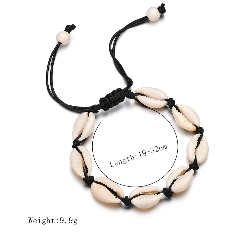 Bracelet Jewelry Bohemian Natural Sea Shell Charm For Women Men Summer Sandy Beach Handmade String Rope Chains Bangle DIY