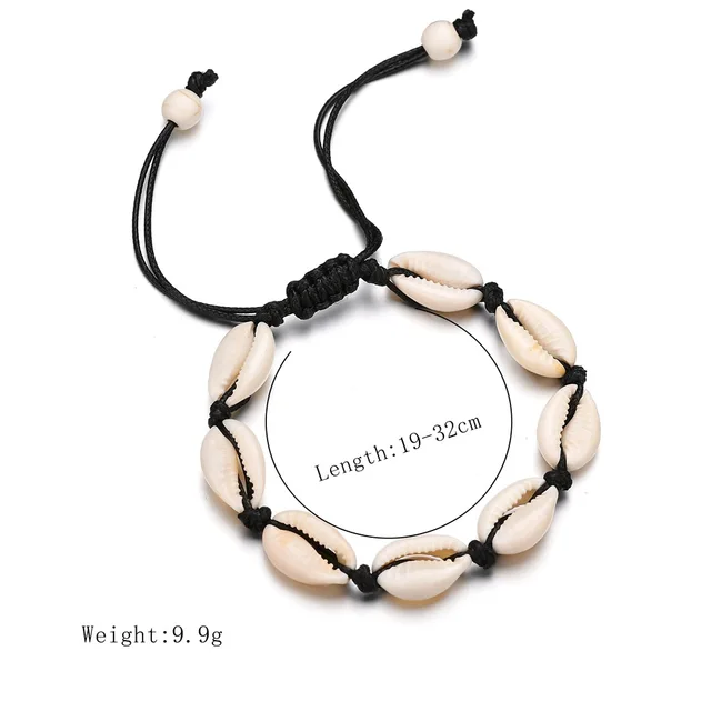 Bohème naturel coquille de mer bracelets porte-bonheur pour femmes hommes été plage de sable à la main chaîne corde chaînes bracelet bijoux à bricoler soi-même