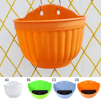 

Wall Hanging Flowers vase Garden Fence Window Balcony Basket Plant Home Use New flower vases plastic