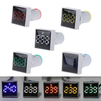 

1 Pc Vehicle Car Square Voltmeter AC 20-500V Volt Meter Panel LED Digital Voltage Indicator Light 22mm Auto Car Accessories