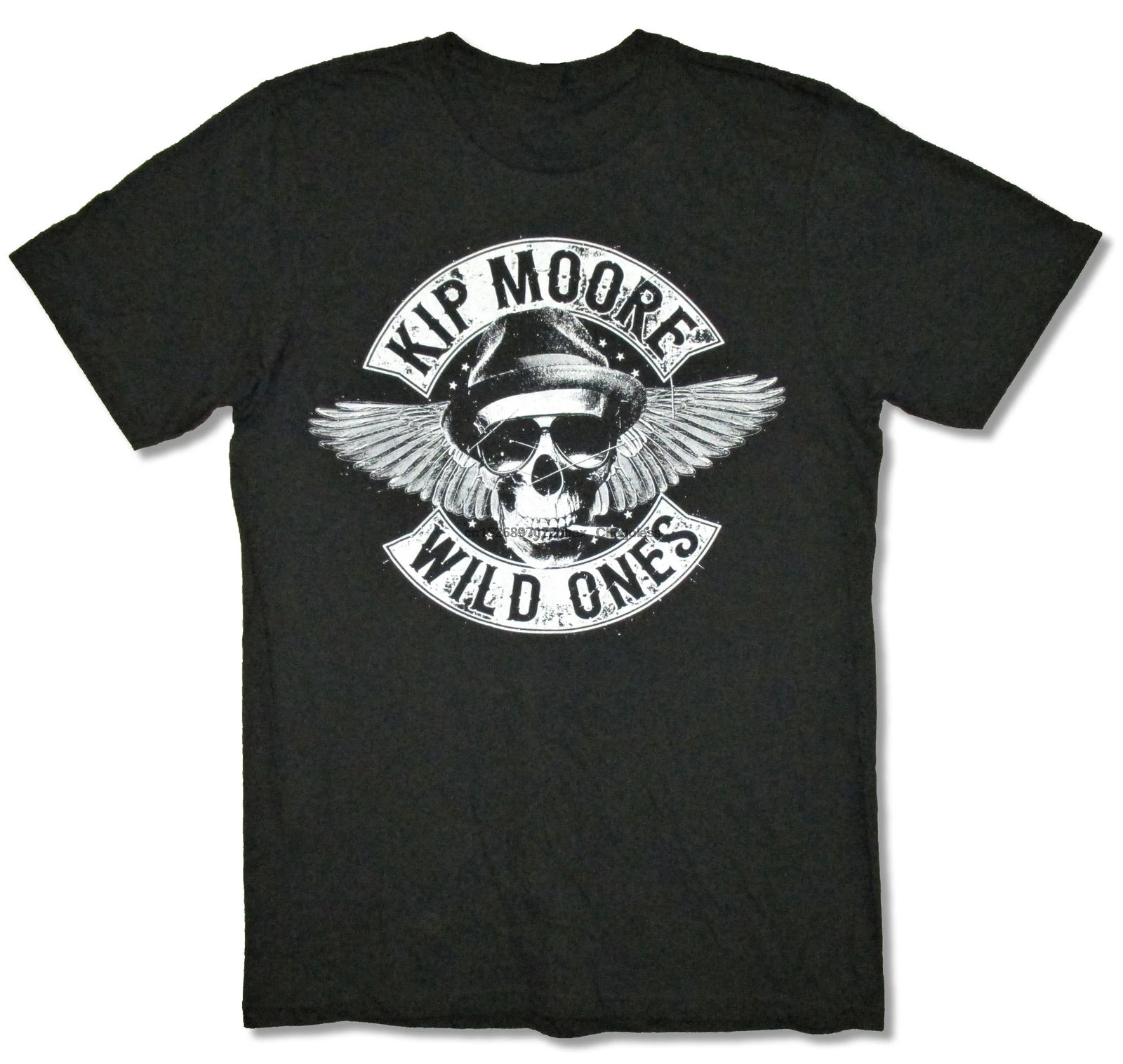 Kip Moore Smoking Skull Wild Ones Black T Shirt New Official Merch |