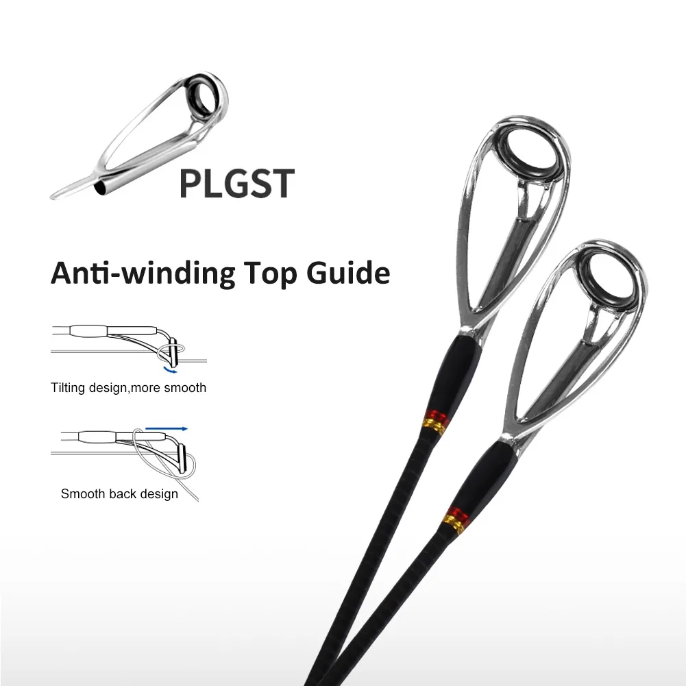 NOEBY 2.75m 3.05m Rock Spinning Fishing Rod H MH 2 3 Sections Carbon Long Casting Lure Rod for Seabass Saltwater Fishing Rods