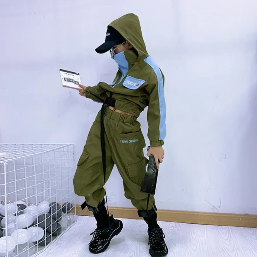 

Wholesale hot selling girls patchwork sets children long sleeve hooded tops + trousers 2 pcs suits teenage clothes 3-14Y WS1125