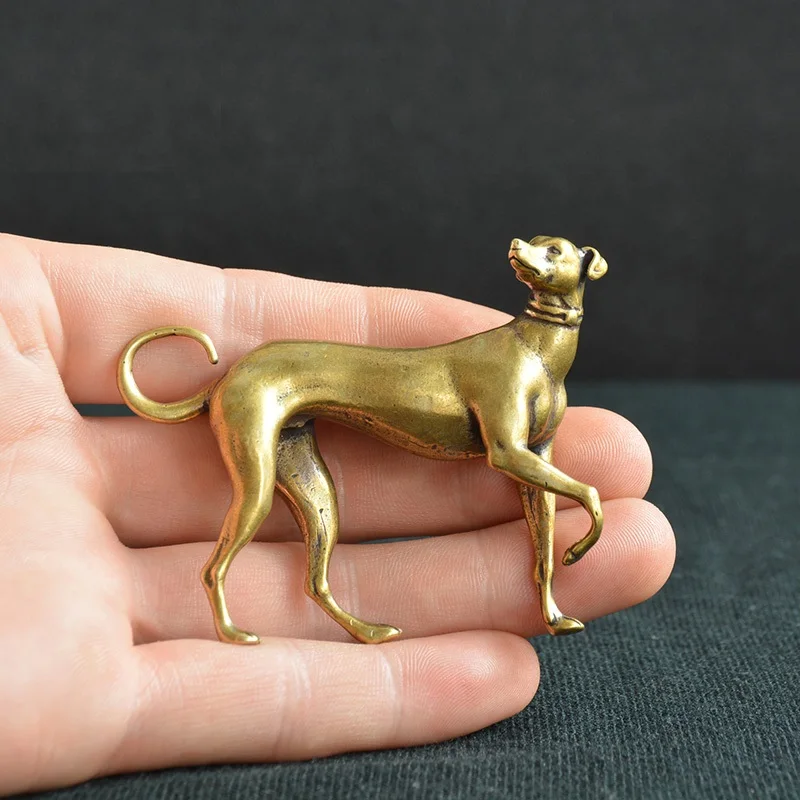 Solid Brass Loyal Dog Desk Ornaments Vintage Copper Animal Miniatures Figurines Decorations Gifts Home Decor Crafts Accessories ornament crafts miniature figurines resin ornaments miniature ornament resin crafts dog statue ornament