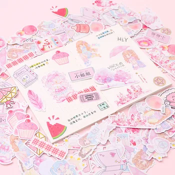 

10set/lot Stationery Stickers Kawaii Pink memory Diary Decorative Mobile Stickers Scrapbooking DIY Craft Stickers