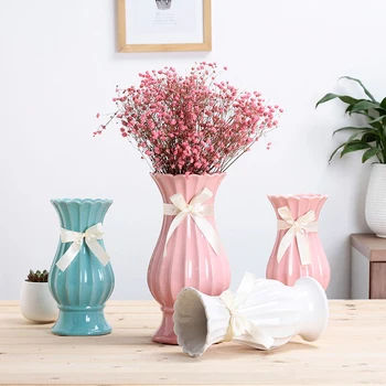 

Modern minimalist ceramic vase small fresh living room TV cabinet decoration tabletop Vase home decor Handicraft Flowers Vase J