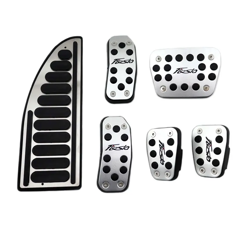AT MT Car styling Pedals Pad For Ford Fiesta MK7 2009-2015 Aluminum Alloy Pedal Cover For New Fiesta 2009-car pedals pedal cover stainless steel pedal cover