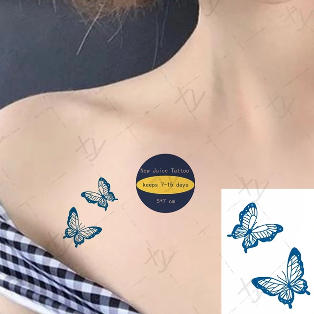 minkissy 12 Folhas Adesivos De Tatuagem De Borboleta Decalques De