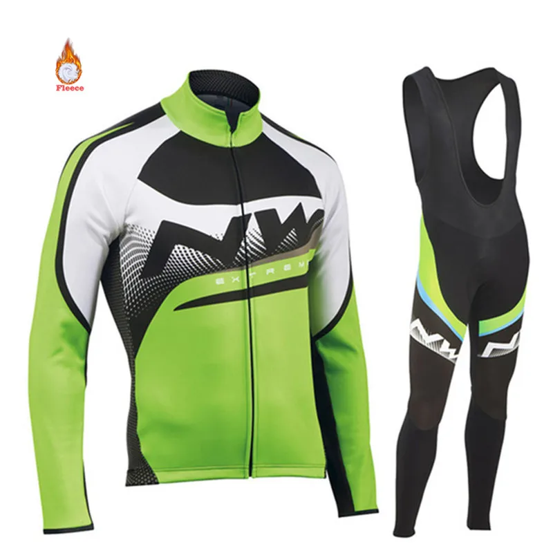 4 Northwave Велоспорт Джерси Pro Team NW велосипед Зимний термальный флис с длинным рукавом набор Ropa Ciclismo велосипед триатлон, Велоспорт Набор - Цвет: 4