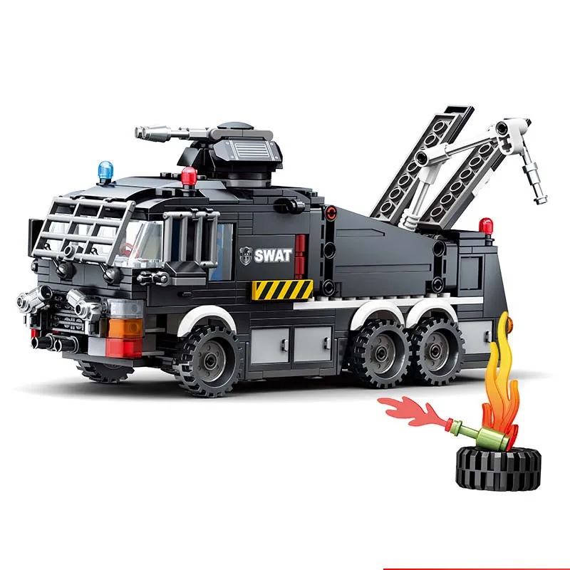 

503pcs Army Military Series SWAT Chariot Toy Assemble Building Blocks Model for Children Christmas Gifts compatible with legoing