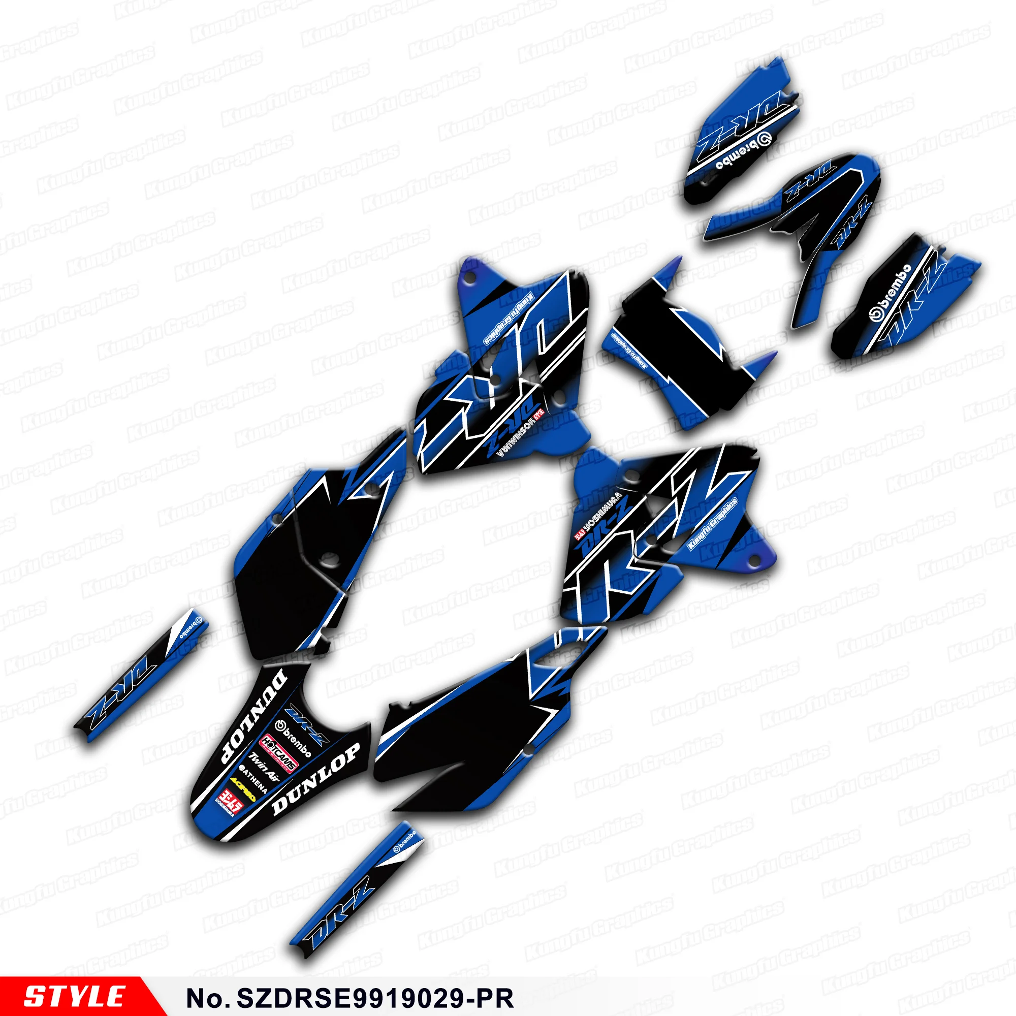 

Вторичная графика для мотоцикла Suzuki DRZ400SM DRZ400E DRZ 400 SM Enduro DRZ400 SM E KLX 400R, Стиль No. SZDRSE9919029-PR