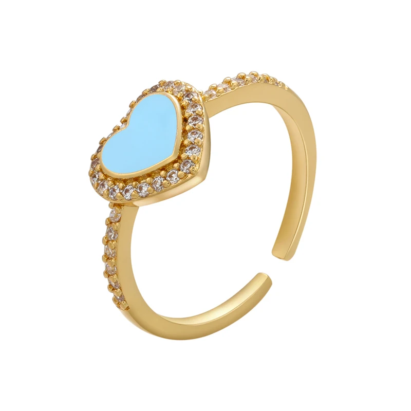 Bague d'Amour en Coeur Colorée pour Femmes et Filles - Mode & Réglable