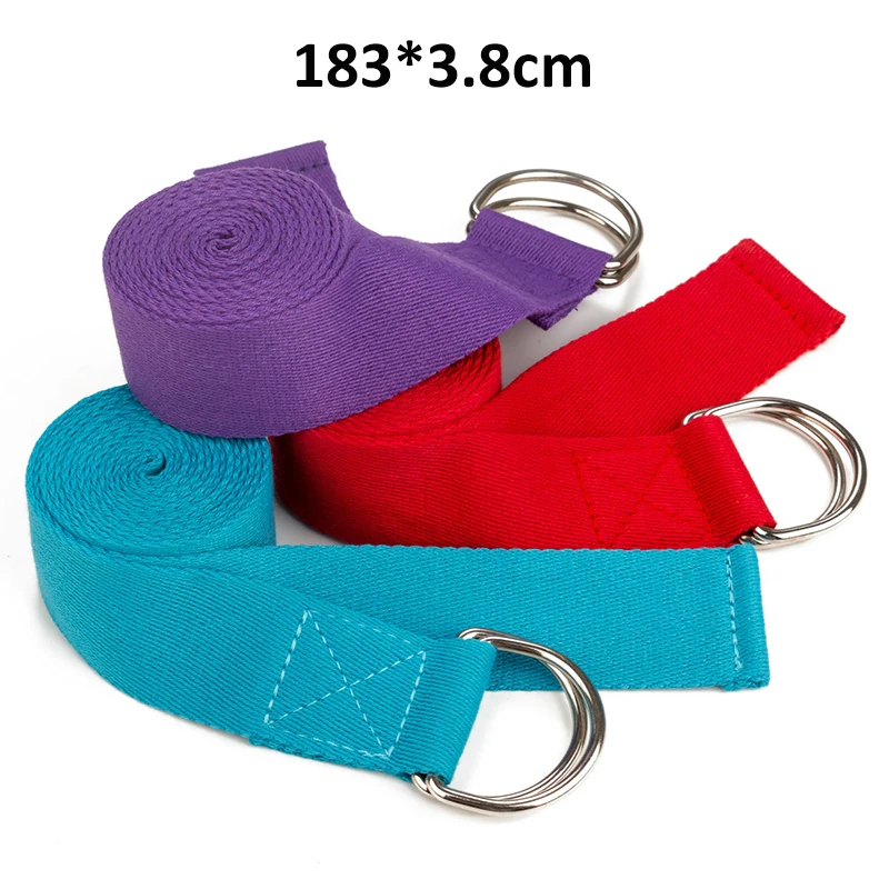 Women-Yoga-Elastic-Strap-Multi-Colors-D-Ring-Belt