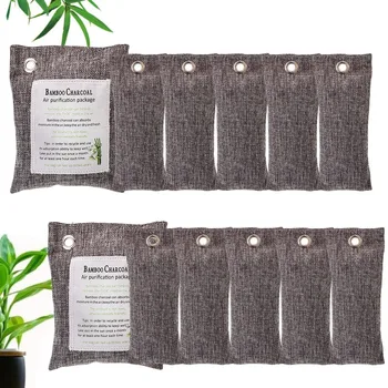 

Green Charcoal Odor Eliminator Bags (12-Pack) Activated Bamboo Charcoal Deodorizer Natural Freshener Removes Odor &Moisture Odor