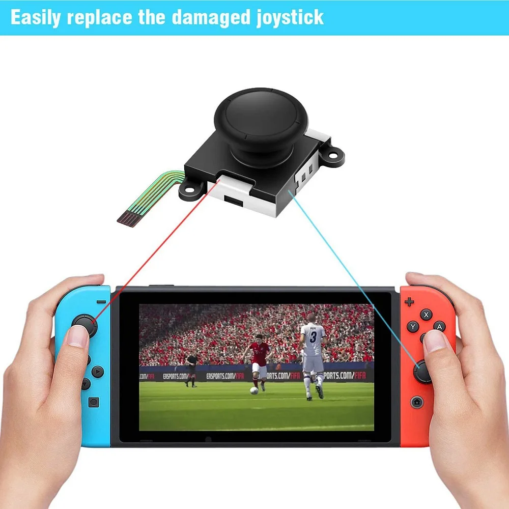 3D Analog Replacement Joystick Thumb Sticks Sensor Caps for Nintendo Switch Joycon Controller Repair Tool Set Game Accessories