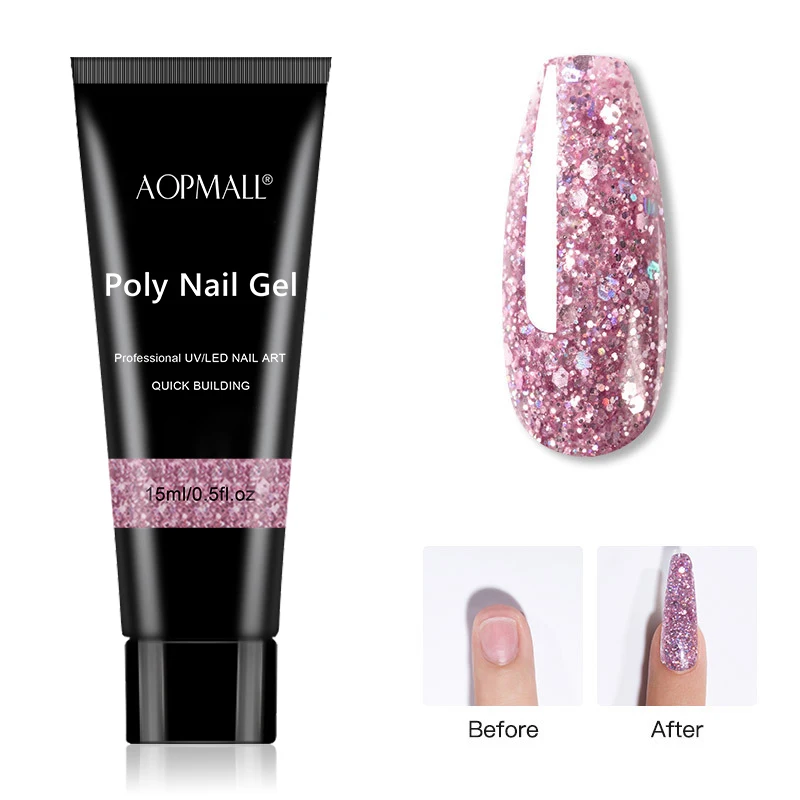AOPMALL® Poly Nail Gel Set Extension Glue Kit For Manicure Set Nail UV/LED Acrylic Nail Polish Kit Nail Art Tool AOPMALL® Poly Nail Gel Set Extension Glue Kit For Manicure Set Nail UV/LED Acrylic Nail Polish Kit Nail Art Tool