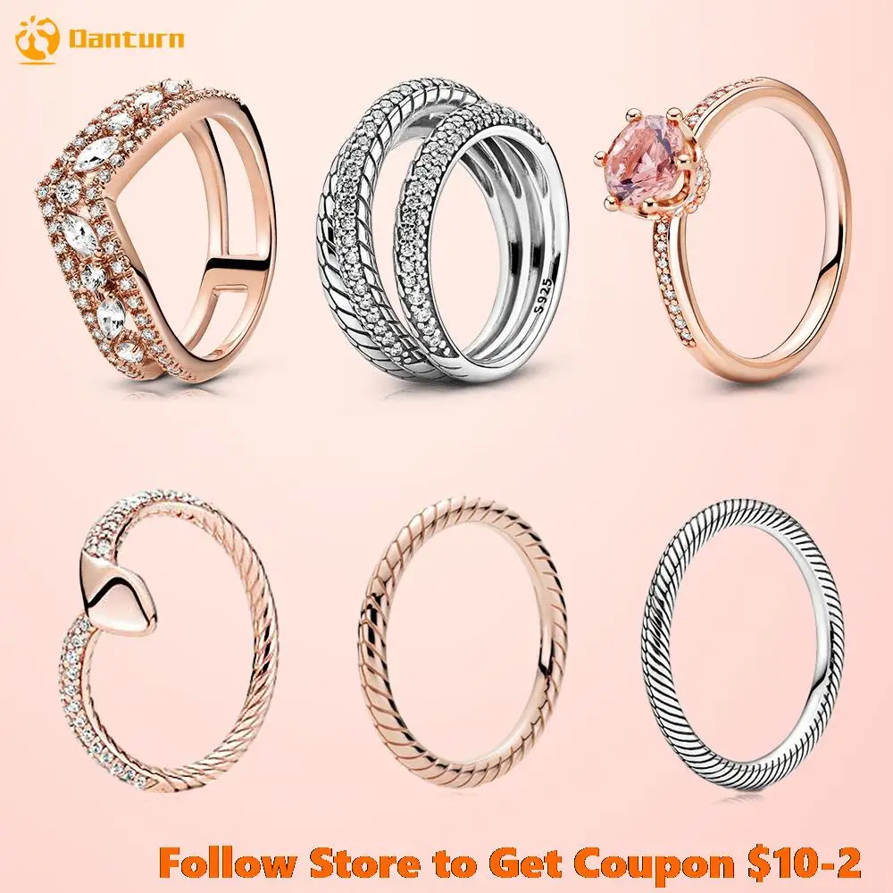 

Hot Sale Autumn Original 925 Sterling Rings Snake Chain Pattern Ring Marquise Double Wishbone Ring Women Rings Engagement rings