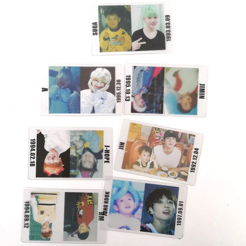 Bangtan мальчики дети Фотокарта двухсторонняя прозрачная пвх карта душа мальчик с Luv JIMIN JIN SUGA JUNG KOOK