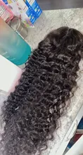 Miss-pelucas de cabello humano brasileño para mujeres negras, sin pegamento, ondas profundas rizadas, 13x4, con encaje Frontal, Frontal suizo, mojado y ondulado
