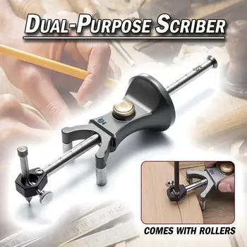 

DIY Woodworking Linear Arc Dual-purpose Scriber Parallel Line Drawing Tool Woodworking linear multifunctional dual-use scribe