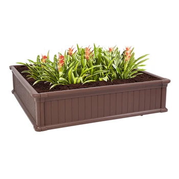 

121.9 x 121.9 x 29.9cm Blow Molded Planting Frame Dark Brown