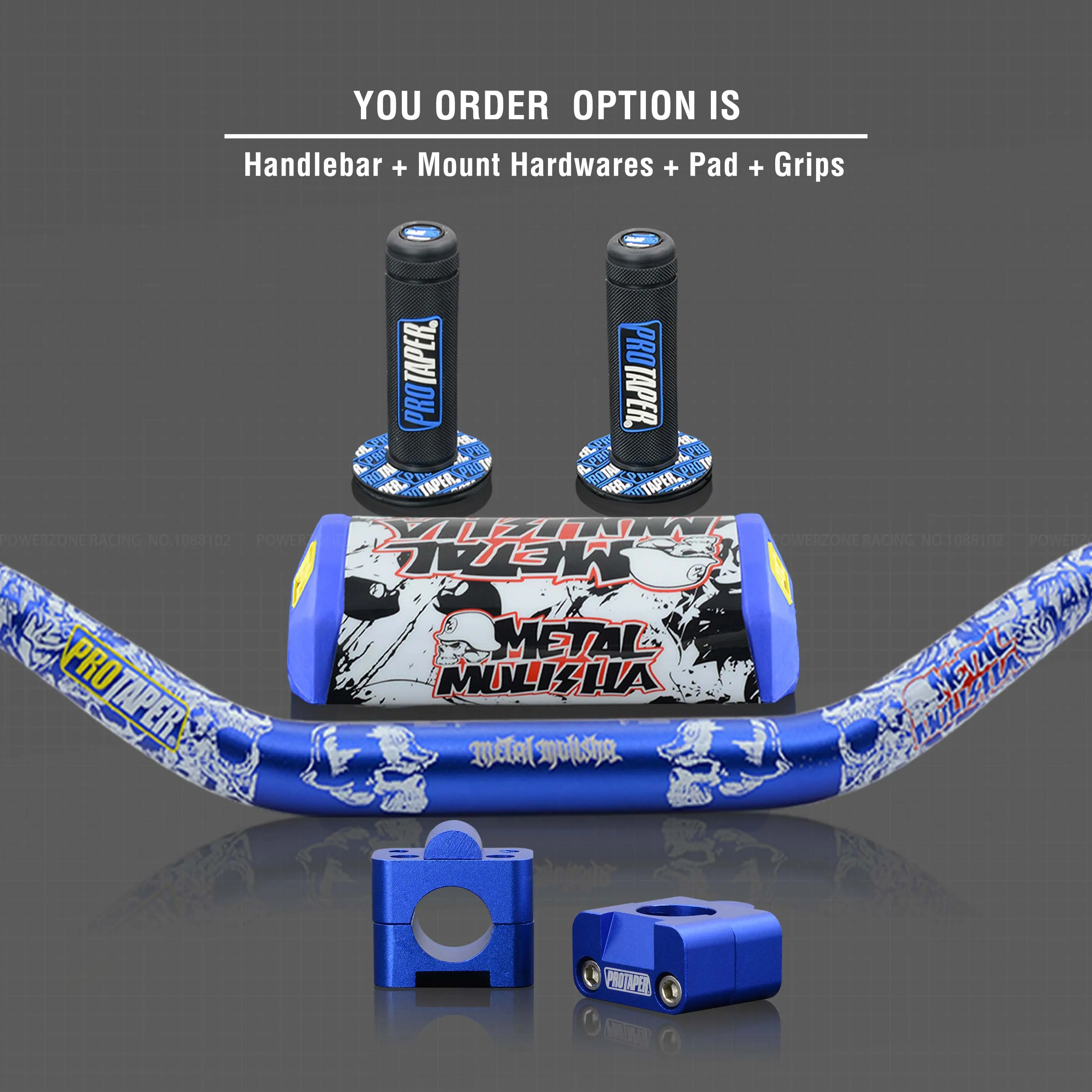 Blue Full Kit Руль для Pro Taper Pack Bar 1-1/" Классическая дверная ручка барные Колодки Ручки Pit Pro Racing Dirt Pit Bike мотоцикл с адаптер cnc - Цвет: Blue Full Kit