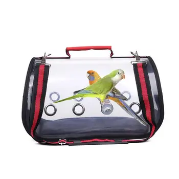 

32 * 17 * 18 CM Portable Pet Bird Parrot Carrier Transparent Breathable Travel Cage Bag Tote M3I5