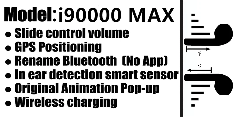 Оригинальные наушники i90000 Max TWS Air 2 Bluetooth с датчиком позиционирования PK i100000 i1000 i200 i9000 i5000 TWS